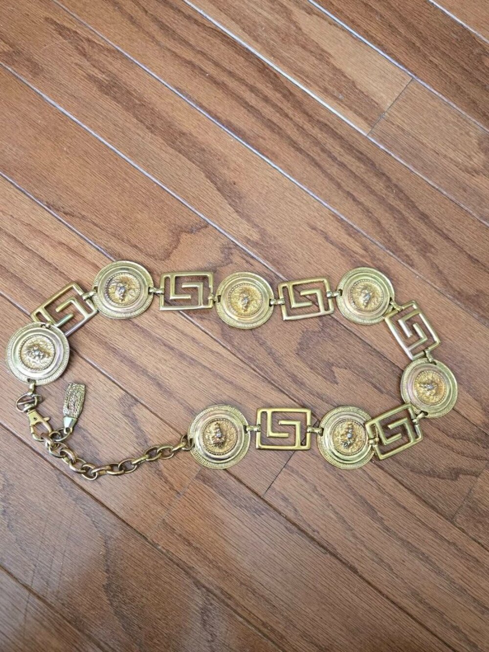 Express Vintage Gold Lion Head Medallion Chunky Chain Belt - Picture 3 of 12